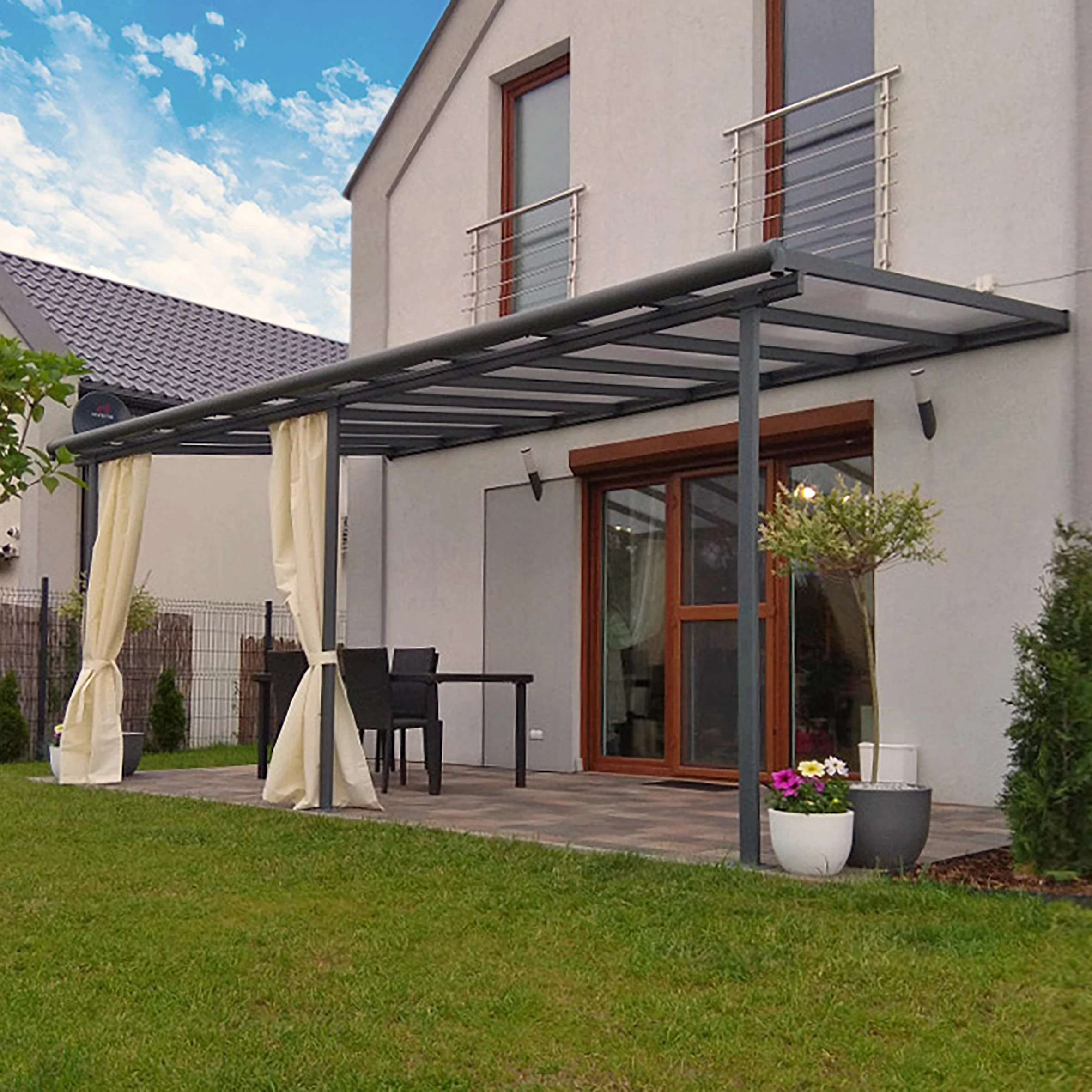 Palram - Canopia Sierra Grey Non-retractable Awning, (L)5.55m (H)3.05m (W)2.99m 3 Palram - Canopia Sierra Grey Non-retractable Awning, (L)5.55m (H)3.05m (W)2.99m