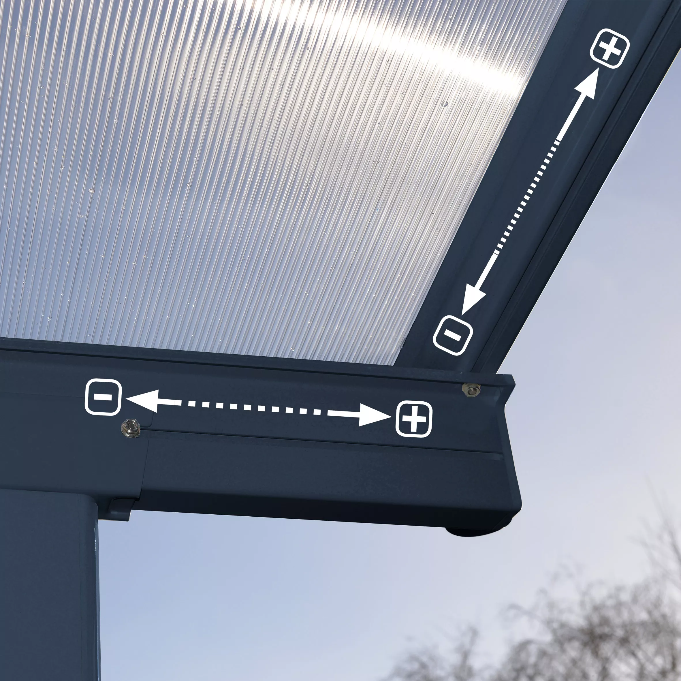 Palram - Canopia Sierra Grey Non-retractable Awning, (L)5.55m (H)3.05m (W)2.99m 7 Palram - Canopia Sierra Grey Non-retractable Awning, (L)5.55m (H)3.05m (W)2.99m - Image 5