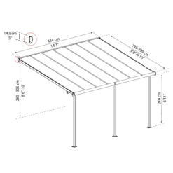 Palram - Canopia Sierra White Non-retractable Awning, (L)4.34m (H)3.05m (W)2.99m -Gardens And Landscaping palram canopia sierra white non retractable awning l 4 34m h 3 05m w 2 99m7290108130287 01t bq