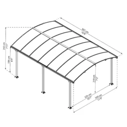Palram - Canopia Tucson Grey Rectangular Gazebo, (W)5.02m (D)3.59m - Assembly Required -Gardens And Landscaping palram canopia tucson grey rectangular gazebo w 5 02m d 3 59m assembly required7290108601626 01t bq