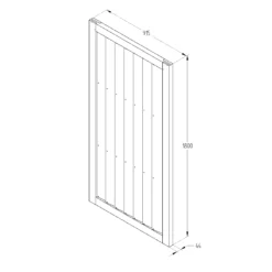 Pine Traditional Gate, (H)1.8m (W)0.92m -Gardens And Landscaping pine traditional gate h 1 8m w 0 92m5013053157473 01t bq