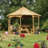 Rowlinson Buckingham Natural Octagonal Gazebo, (W)3.57m (D)3.57m - Assembly Required -Gardens And Landscaping rowlinson buckingham natural octagonal gazebo w 3 57m d 3 57m assembly required5013856009948 01i