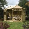 Rowlinson Sandringham Natural Octagonal Gazebo, (W)3.94m (D)3m - Assembly Service Included -Gardens And Landscaping rowlinson sandringham natural octagonal gazebo w 3 94m d 3m assembly service included5013856994541 01i
