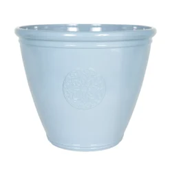 Southern Patio Sullivan Blue Polypropylene (PP) & Polystyrene (PS) Motif Emblem Round Plant Pot (Dia)45.5cm