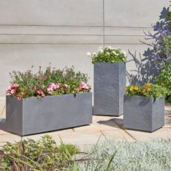 Verve Durdica Dark Grey Plastic Rectangular Trough -Gardens And Landscaping verve durdica dark grey plastic rectangular trough3663602700234 03bq