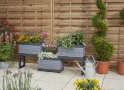 Verve Grey Rectangular Planter, Set -Gardens And Landscaping verve grey rectangular planter set5059340328881 01i