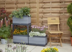 Verve Grey Rectangular Planter, Set -Gardens And Landscaping verve grey rectangular planter set5059340328881 03i