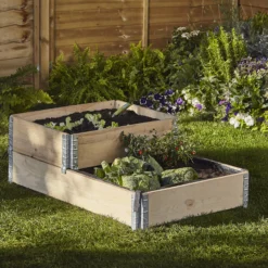 Verve Large Pine & Steel Rectangular Raised Bed Kit 0.96m² -Gardens And Landscaping verve large pine steel rectangular raised bed kit 0 96m 3663602760207 01i bq