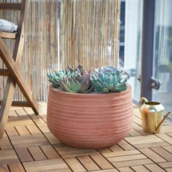 Verve Łyna Natural Terracotta Circular Plant Pot (Dia)36cm -Gardens And Landscaping verve lyna natural terracotta circular plant pot dia 36cm5059340327594 01i