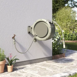 Verve Wall-mounted Manual Hose Reel Set (L)25m -Gardens And Landscaping verve wall mounted manual hose reel set l 25m5059340250991 01i