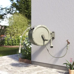 Verve Wall-mounted Manual Hose Reel Set (L)25m -Gardens And Landscaping verve wall mounted manual hose reel set l 25m5059340250991 04i