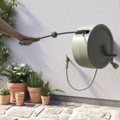 Verve Wall-mounted Manual Hose Reel Set (L)40m -Gardens And Landscaping verve wall mounted manual hose reel set l 40m5059340251004 03i