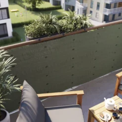 Woven Breeze Green Polyethylene (PE) Garden Screen (H)1m (W)3m -Gardens And Landscaping woven breeze green polyethylene pe garden screen h 1m w 3m5059340672649 01i